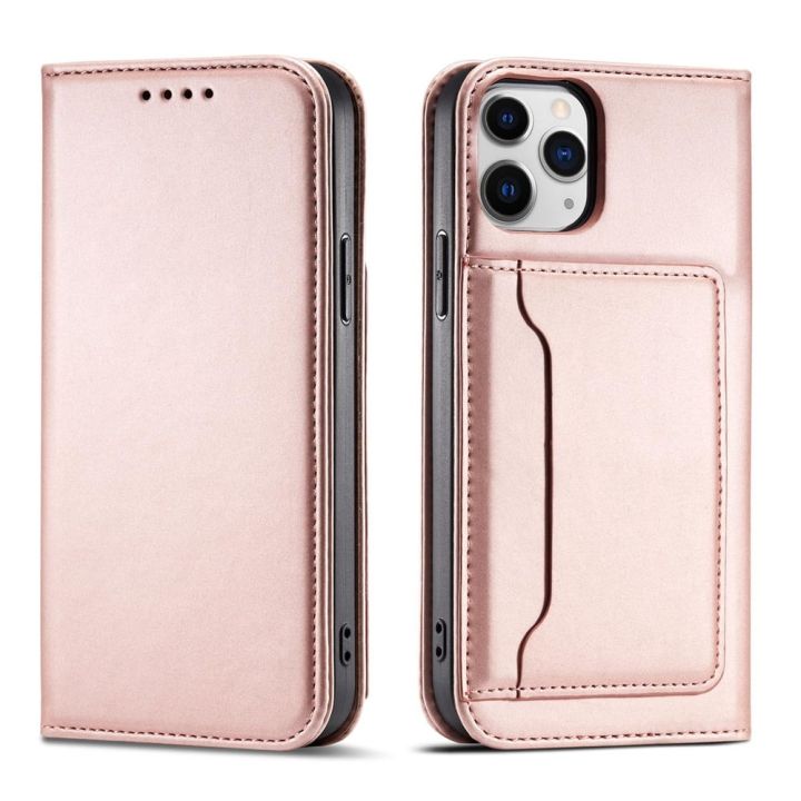 Hurtel Magnet Card Wallet Δερματίνης Ροζ (iPhone 12 Pro Max)