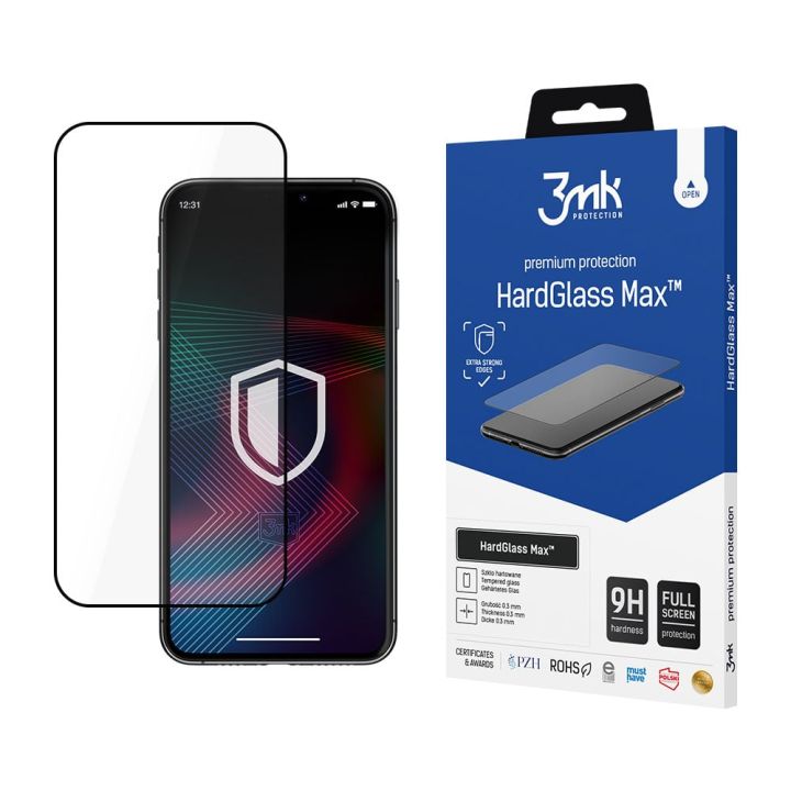 3MK HardGlass Max Full Face Tempered Glass Μαύρο (iPhone 14 Pro Max)