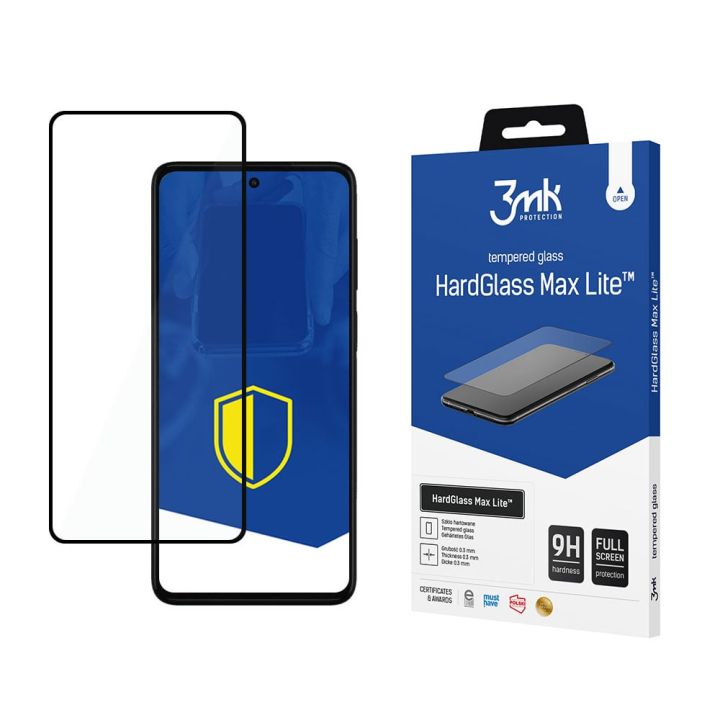 3MK HardGlass Max Lite 0.3mm Tempered Glass Μαύρο (Moto G52)