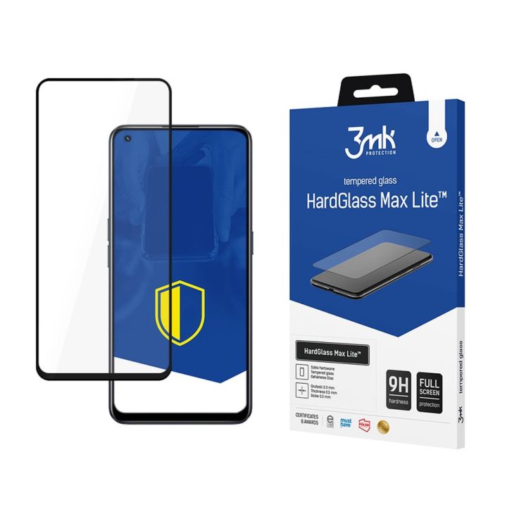 3MK Hardglass Max Lite Full Face Tempered Glass Μαύρο (Realme 9 5G / 9 Pro)