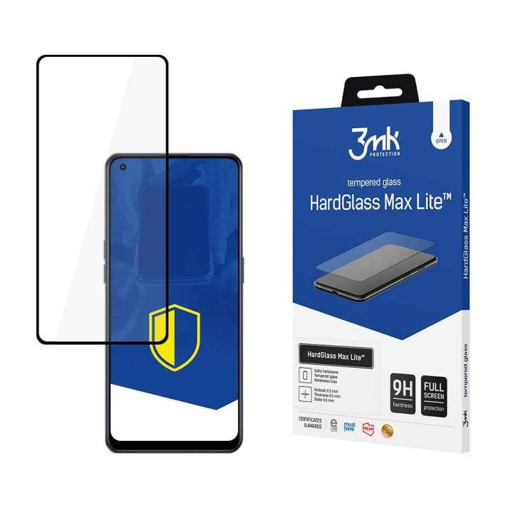 3MK HardGlass Max Lite Tempered Glass Μαύρο (Oppo Reno 7 Lite 5 G)