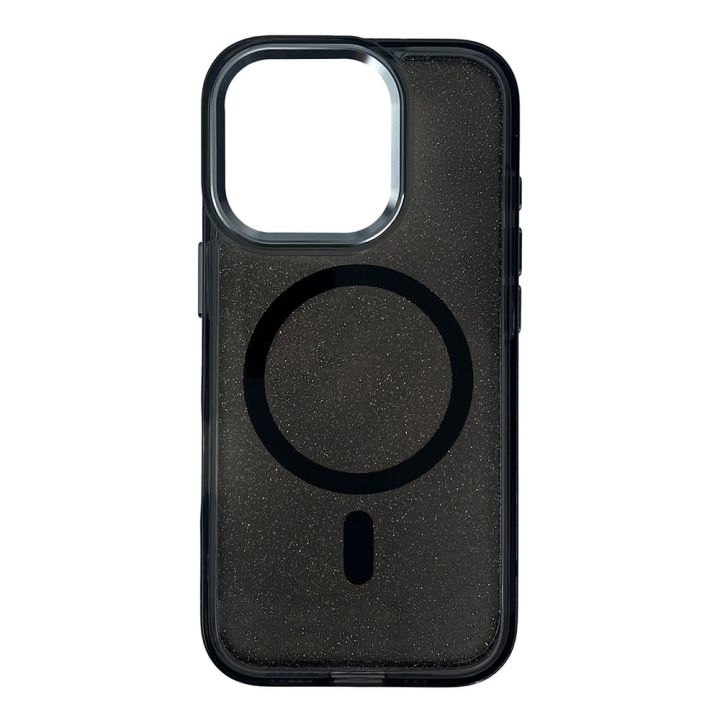 Glitter Case Magsafe Iphone 16 Pro Black Glitter