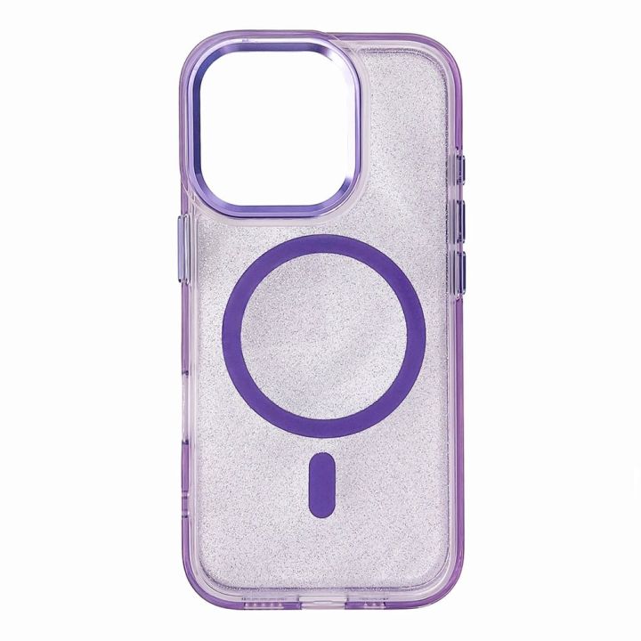 Glitter Case Magsafe Iphone 16 Plus Purple Glitter