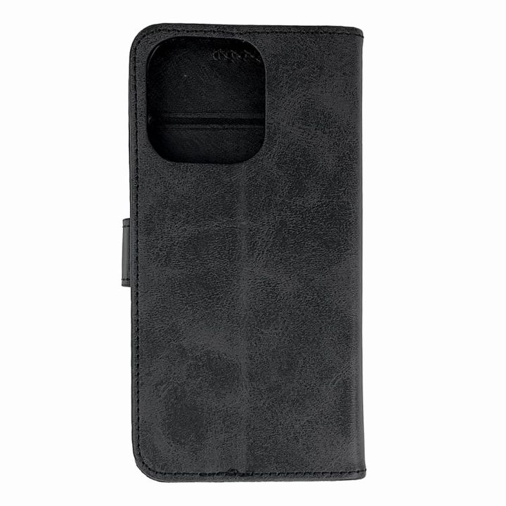 Leather Book Case Iphone 16 Pro Black