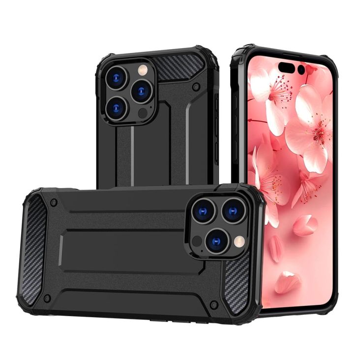 Hurtel Hybrid Back Cover Tempered Glass Μαύρο (iPhone 16 Pro Max)