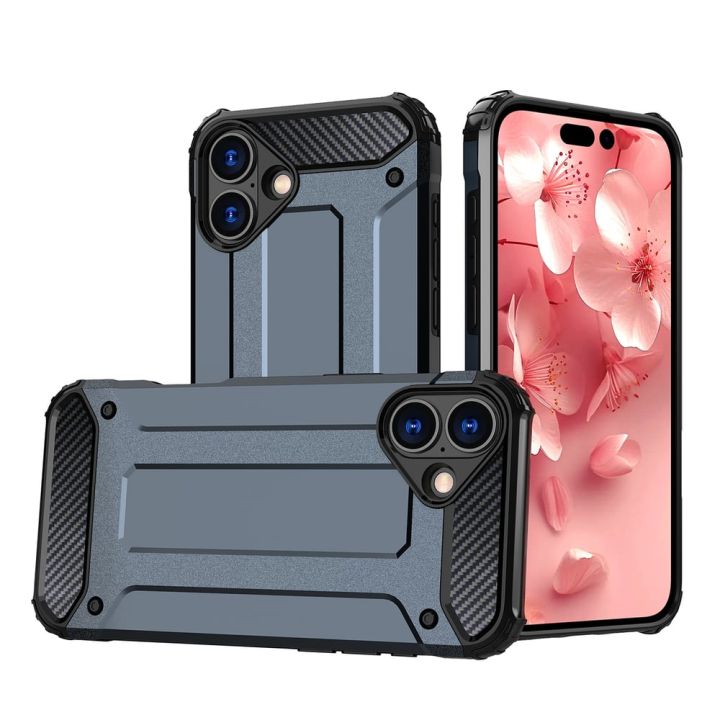 Hurtel Hybrid Back Cover Σιλικόνης / Πλαστικό Μπλε (iPhone 16 Plus)