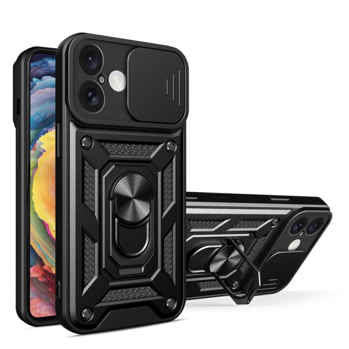 Hurtel Hybrid Back Cover Tempered Glass Μαύρο (iPhone 16)