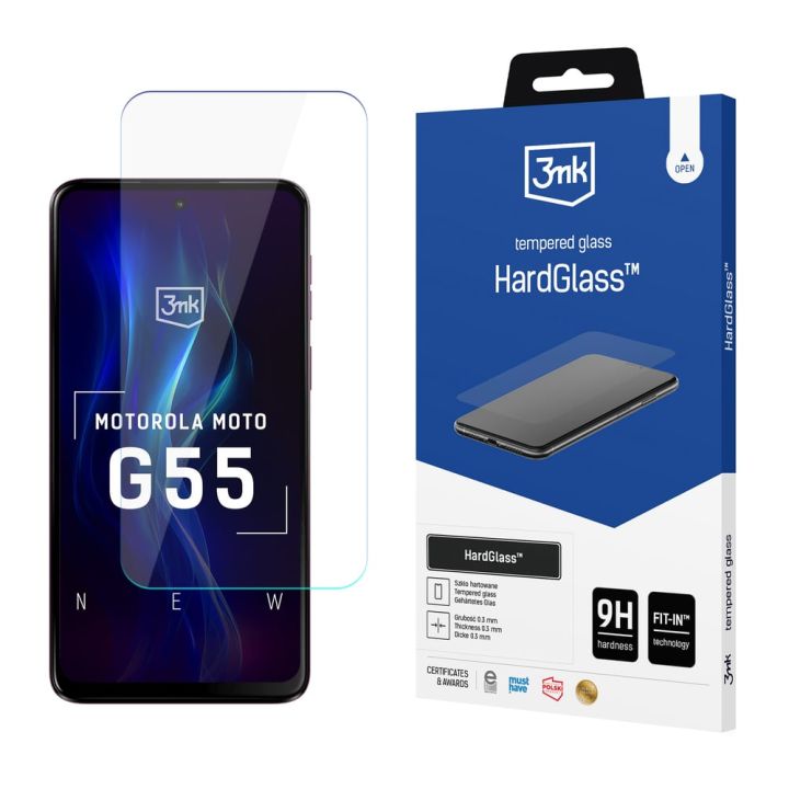 3MK Hardglass Tempered Glass (Moto G55)