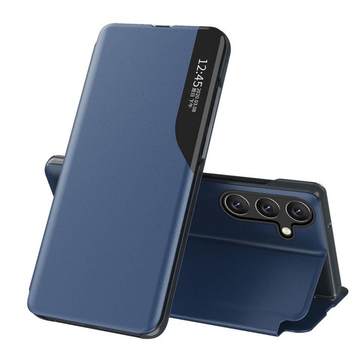 Hurtel View Back Cover Δερματίνης / Δερμάτινο Μπλε (Galaxy S25+)