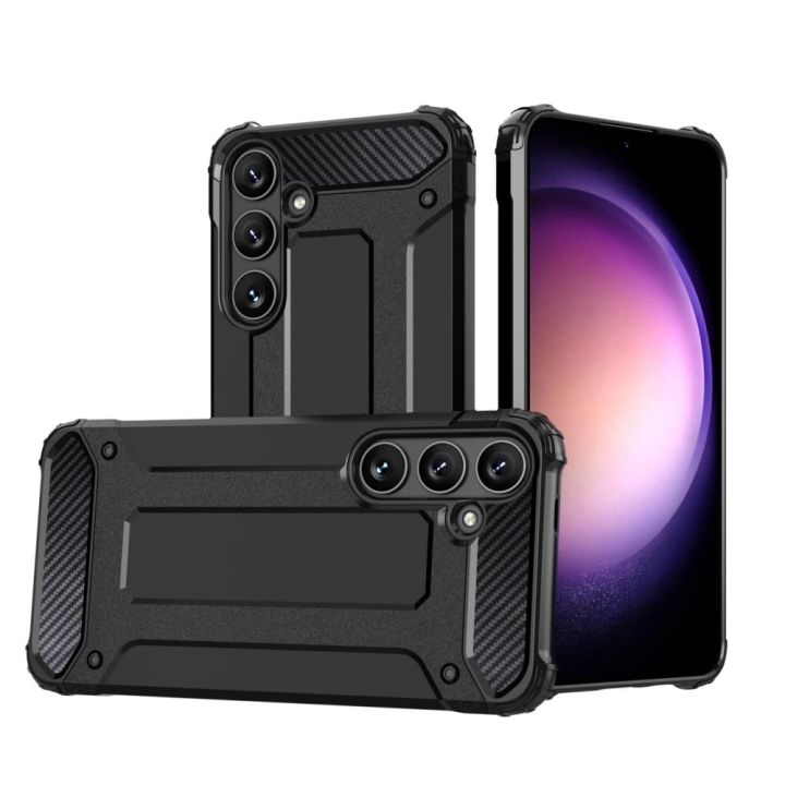 Hurtel Hybrid Back Cover Μεταλλικό Μαύρο (Galaxy S25+)