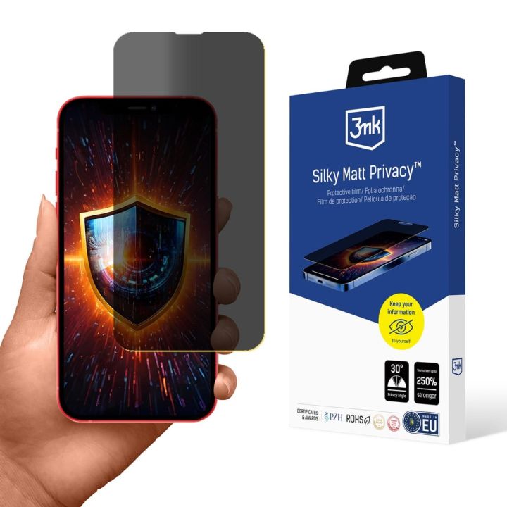 3MK Privacy Ματ Screen Protector (iPhone 17e / 16e / 14 / 13 / 13 Pro)