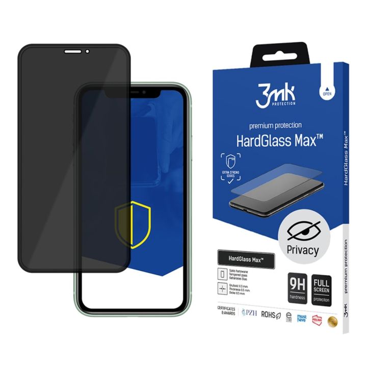 3MK 3D 0.3mm Privacy Tempered Glass Μαύρο (iPhone 11 Pro / X / XS)