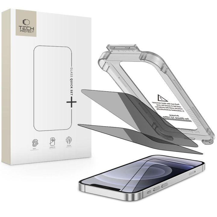 Tech-Protect Quick Set Spy+ Privacy Tempered Glass (iPhone 12 / 12 Pro)