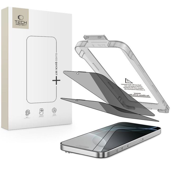 Tech-Protect Quick Set Spy+ Privacy Tempered Glass 2τμχ (iPhone 17 Pro Max / iPhone 16 Pro Max)
