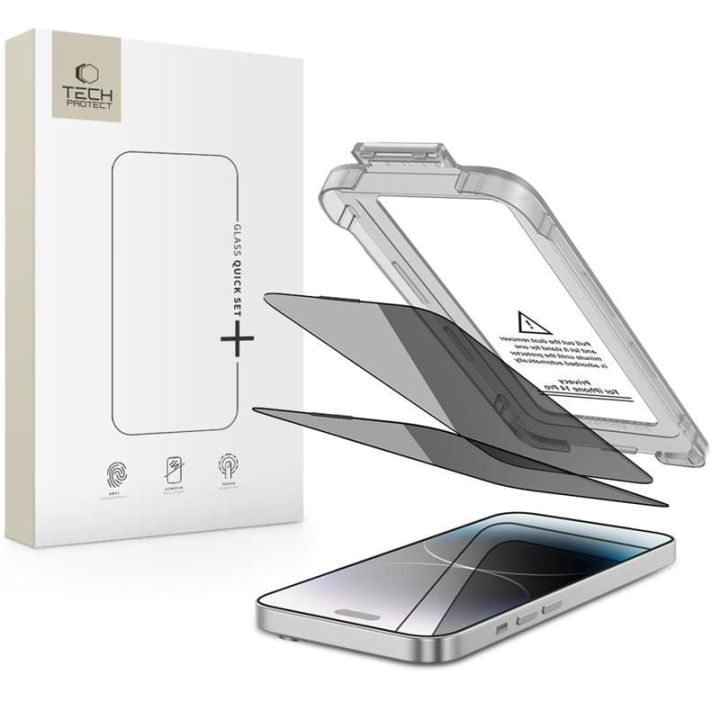 Tech-Protect Quick Set Spy+ Privacy Tempered Glass (iPhone 14 Pro)