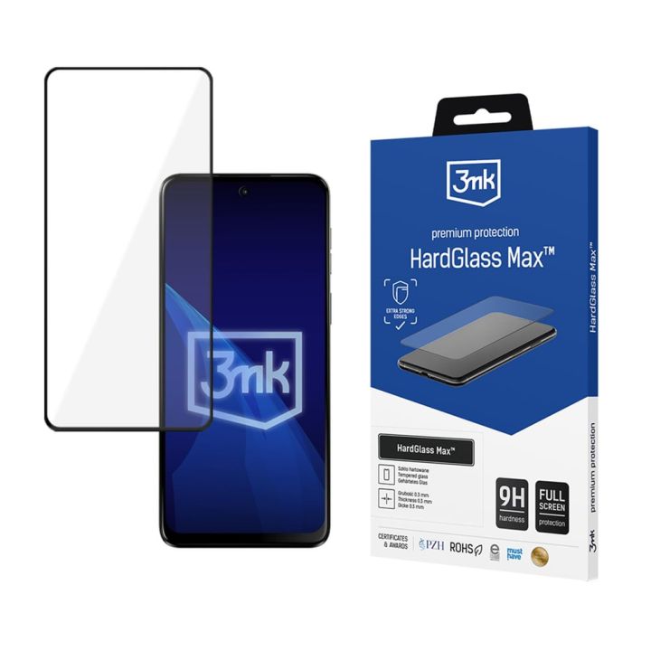 3MK Hardglass Max Full Face Tempered Glass Μαύρο (Moto G55)