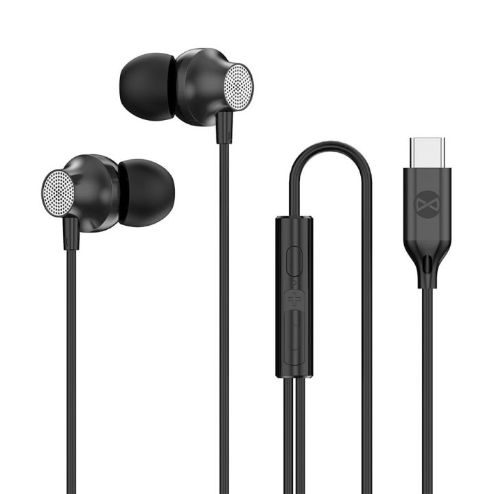 Forever Ep-02 In-ear Handsfree Ακουστικά με Βύσμα USB-C Μαύρο