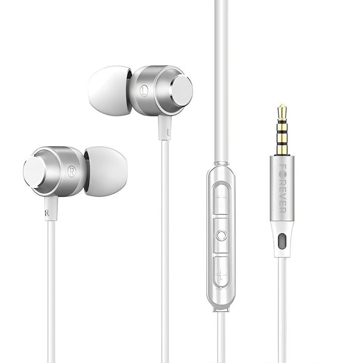 Forever Ep-01 In-ear Handsfree Ακουστικά με Βύσμα 3.5mm Λευκό