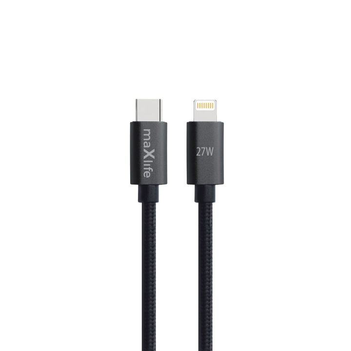 Maxlife USB-C to Lightning Cable 27W Μαύρο 2m