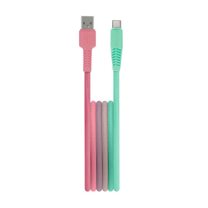 Setty USB 2.0 Cable USB-C male - USB-C Ροζ 1.5m