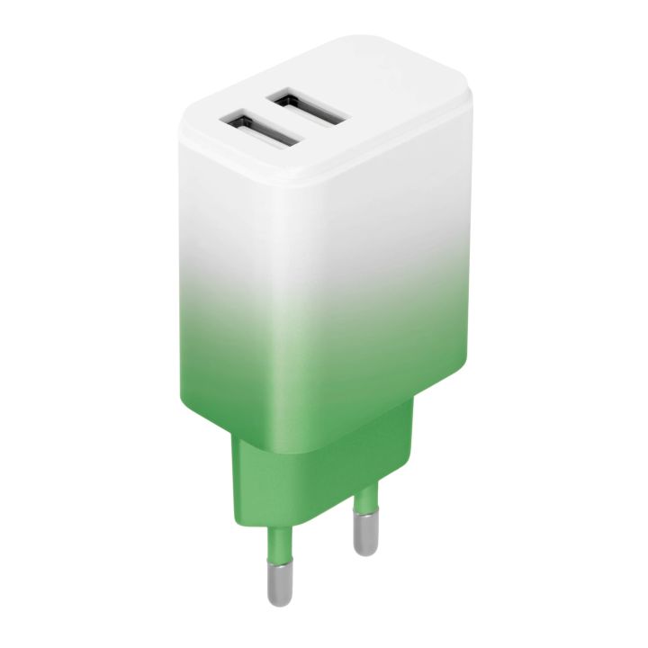 Setty Φορτιστής Χωρίς Καλώδιο με 2 Θύρες USB-A 18W Mint White Gradient (LSIG-AA-20)
