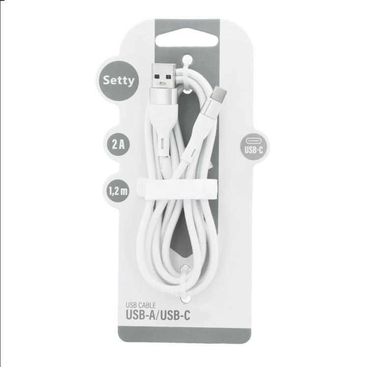 USB 2.0 Cable USB-C male - USB-A Λευκό 1.2m