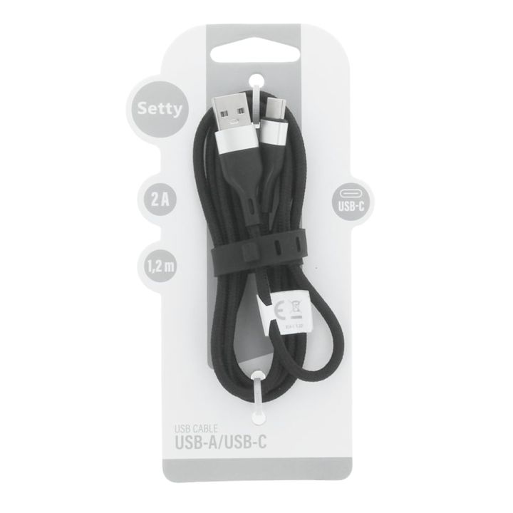 USB 2.0 Cable USB-C male - USB-A Μαύρο 1.2m