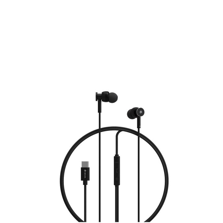 Devia M1 In-ear Handsfree Ακουστικά με Βύσμα USB-C Μαύρο