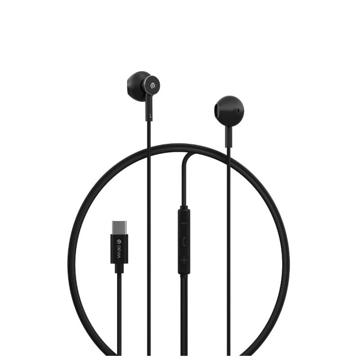 Devia Metal EM113 In-ear Handsfree Ακουστικά με Βύσμα USB-C Μαύρο