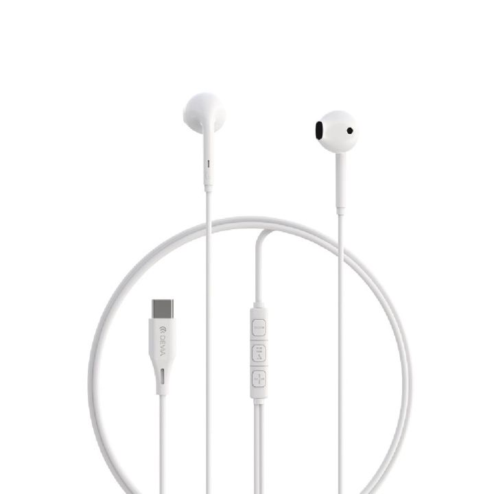 Devia C Kintone In-ear Handsfree Ακουστικά με Βύσμα USB-C Λευκό