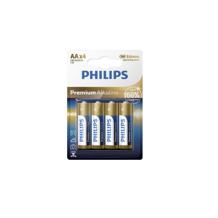 Philips Premium Αλκαλικές Μπαταρίες AA 1.5V 4τμχ LR6M4B/10