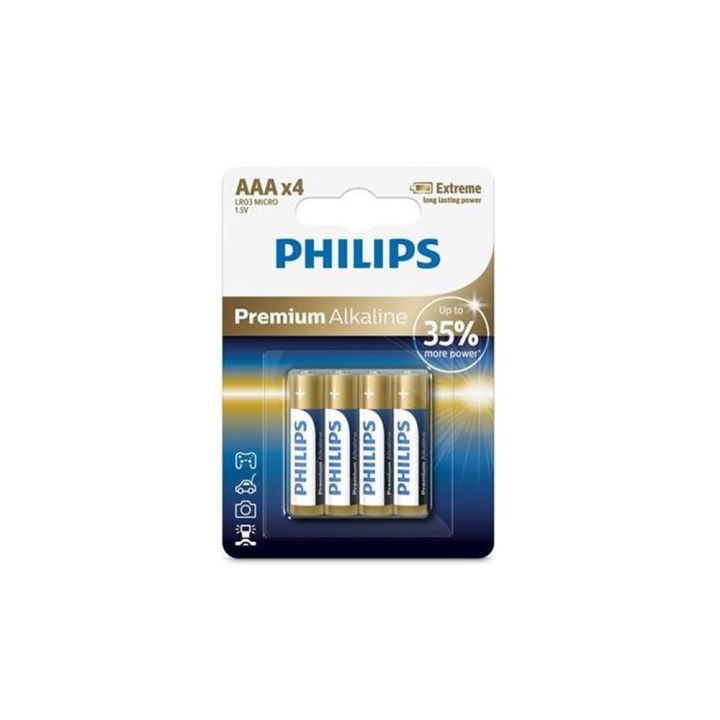 Philips Premium Αλκαλικές Μπαταρίες AAA 1.5V 4τμχ