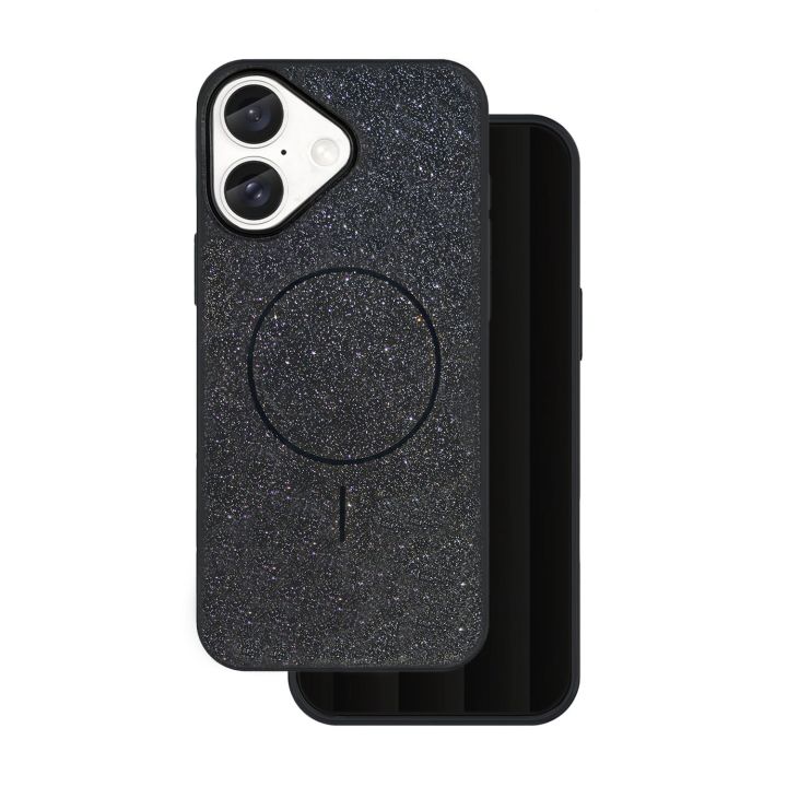 TelForceOne Glitter Thin Mag Back Cover Σιλικόνης / Πλαστικό 2mm Μαύρο (iPhone 17e / 16e)