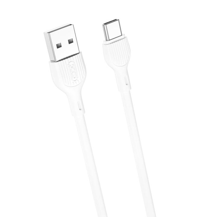 XO NB200 USB 2.0 Cable USB-C male - USB-A Λευκό 1m (16.005.0139)