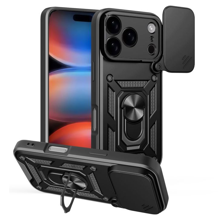 TelForceOne Defender Slide Back Cover Πλαστικό / Σιλικόνης Μαύρο (iPhone 17 Pro)