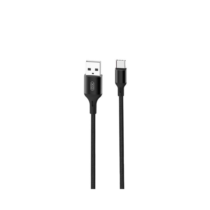 XO NB143 Braided USB 2.0 Cable USB-C male - USB-A Μαύρο 2m (16.005.0066)