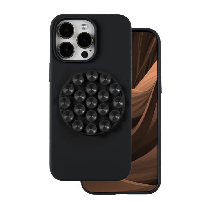 Stick Back Cover Σιλικόνης / Πλαστικό 1.5mm Μαύρο (iPhone 14 Pro Max)