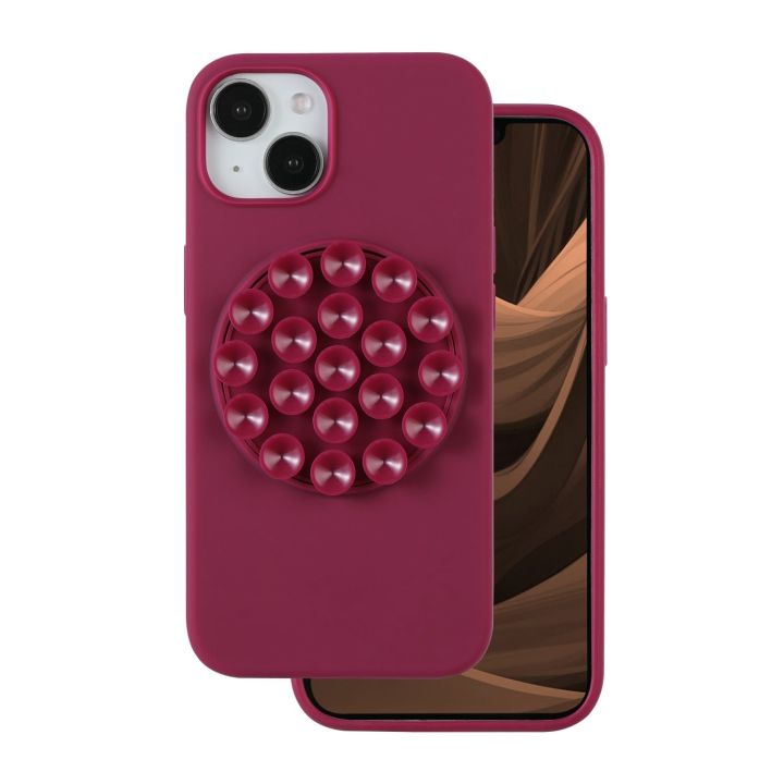 Stick Back Cover Σιλικόνης / Πλαστικό 1.5mm Κόκκινο (iPhone 13)