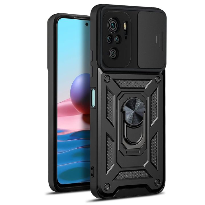 Camshield Back Cover Πλαστικό Μαύρο (Redmi Note 10 / 10s / Poco M5s)