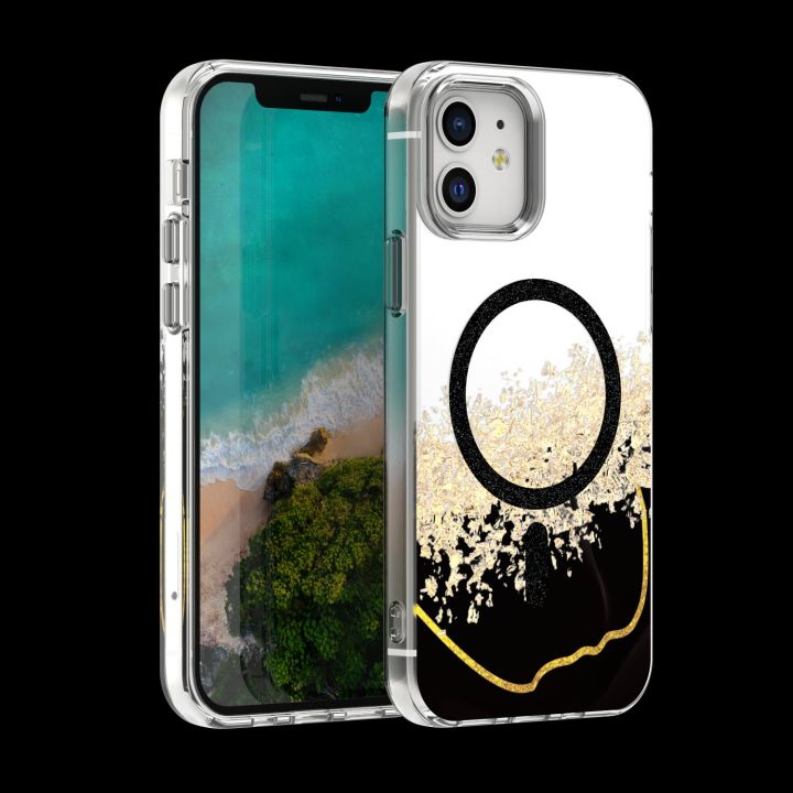 Epoxy Mag Back Cover Μαύρο (iPhone 12 / 12 Pro)