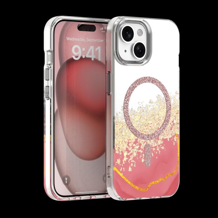 Epoxy Mag Back Cover Ροζ (iPhone 13)