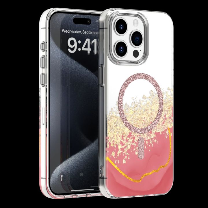 Epoxy Mag Back Cover Ροζ (iPhone 15 Pro)