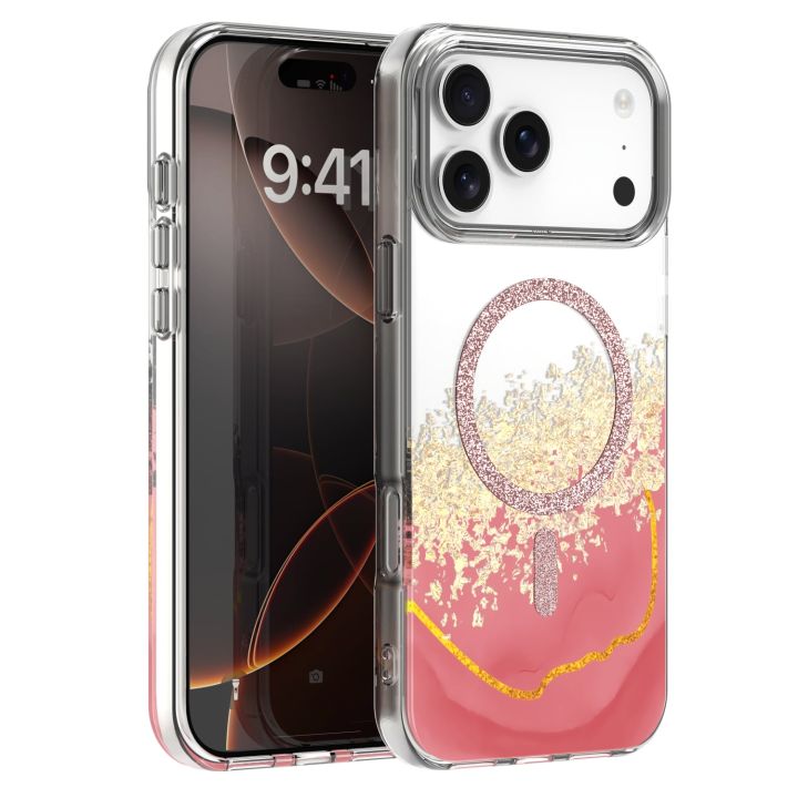 Epoxy Mag Back Cover Σιλικόνης / Πλαστικό Ροζ (iPhone 17 Pro Max)