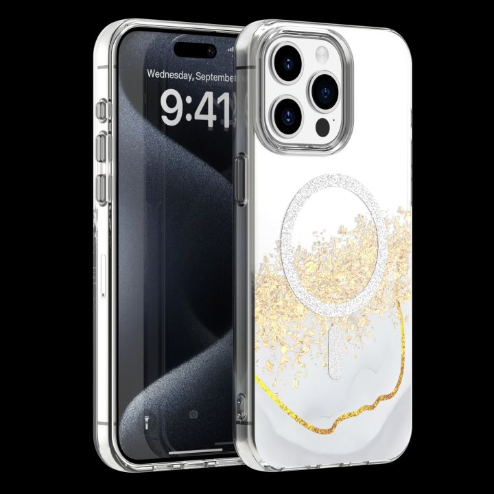 Epoxy Mag Back Cover Λευκό (iPhone 15 Pro)