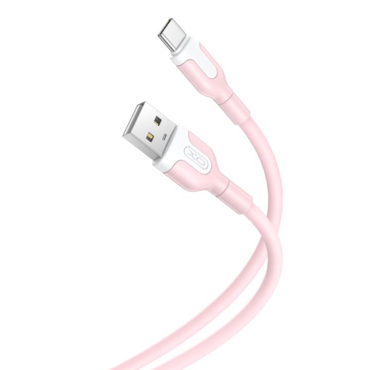 XO NB212 USB 2.0 Cable USB-C male - USB-A Ροζ 1m (16.005.0209)