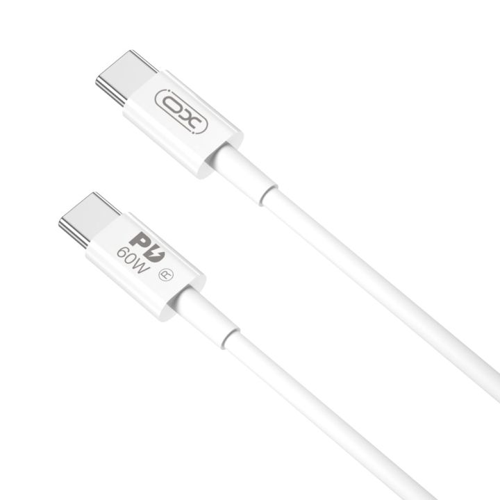 XO NB-Q190B USB 2.0 Cable USB-C male - USB-C 60W Λευκό 2m (16.005.0284)