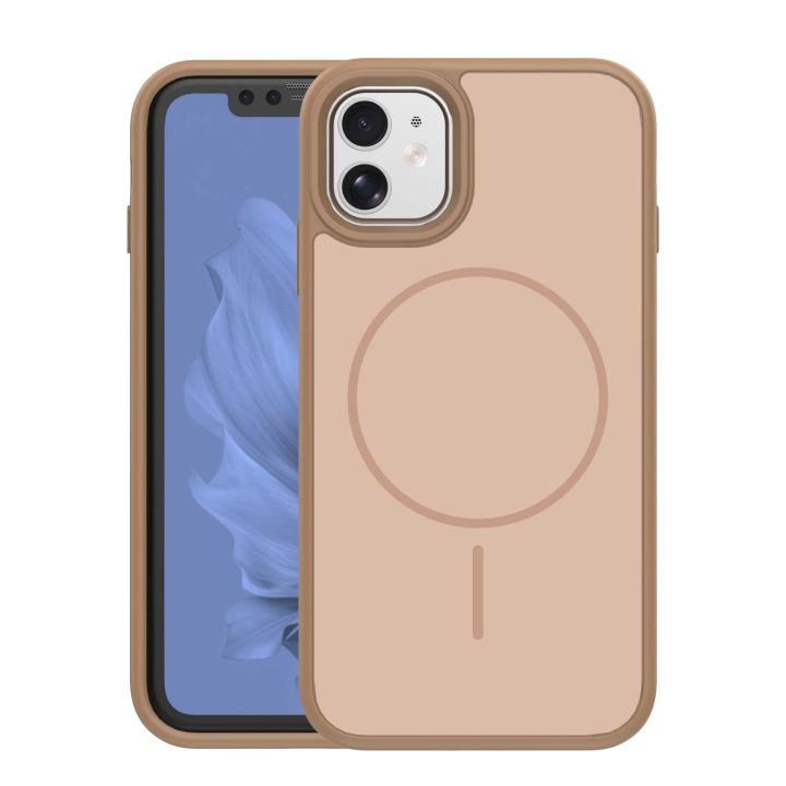 Frame Thin Mag Back Cover Πλαστικό / Σιλικόνης Καφέ (iPhone 11)