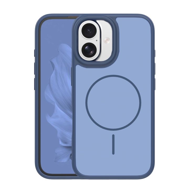 Frame Thin Mag Back Cover Πλαστικό / Σιλικόνης Μπλε (iPhone 16)