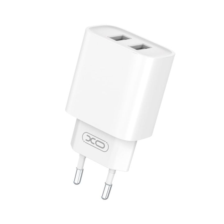 XO Φορτιστής Χωρίς Καλώδιο με 2 Θύρες USB-A Λευκός (CE02C)