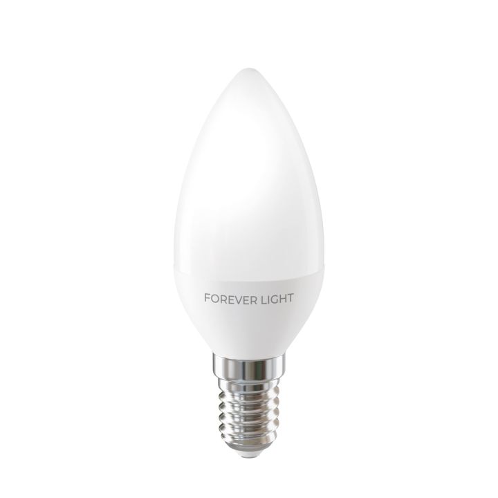Forever Light Bulb Λάμπα LED 4.8W για Ντουί E14 και Σχήμα C37 Θερμό Λευκό 630lm